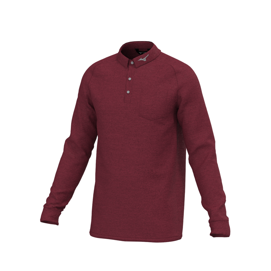 Mizuno Mizuno Melange L/S Polo Burgundy